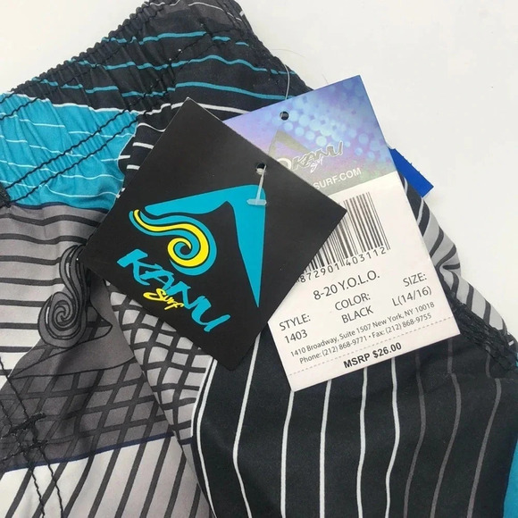 NWT Kanu Surf Boys Swim Trunks Size L 14/16 - Picture 3 of 5